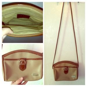 A tan and brown cross body