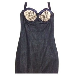Marciano - Corset style jean halter top dress
