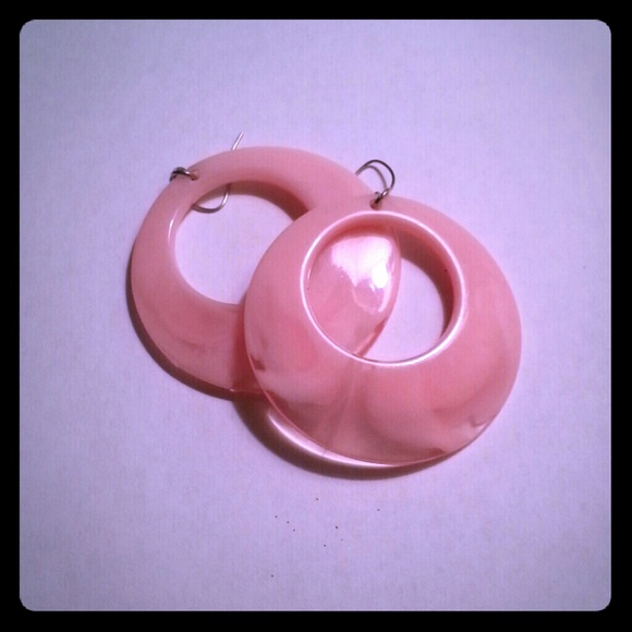 Pink hoop earrings!!