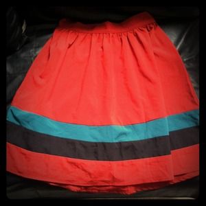 Modcloth skirt orange black and blue