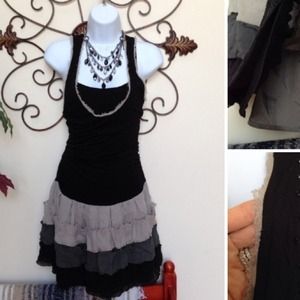 Bebe rock star tiered racer back dress