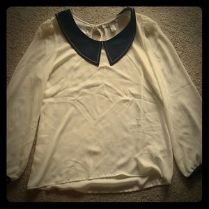 White and black blouse