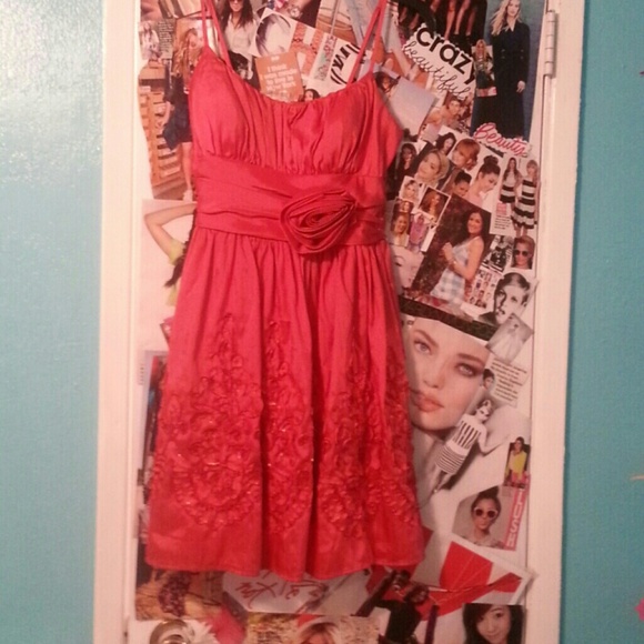 Coral orange flower dress