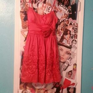 Coral orange flower dress