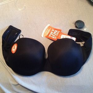 NWT Black strapless bra.