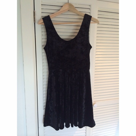 Simple black velvet dress