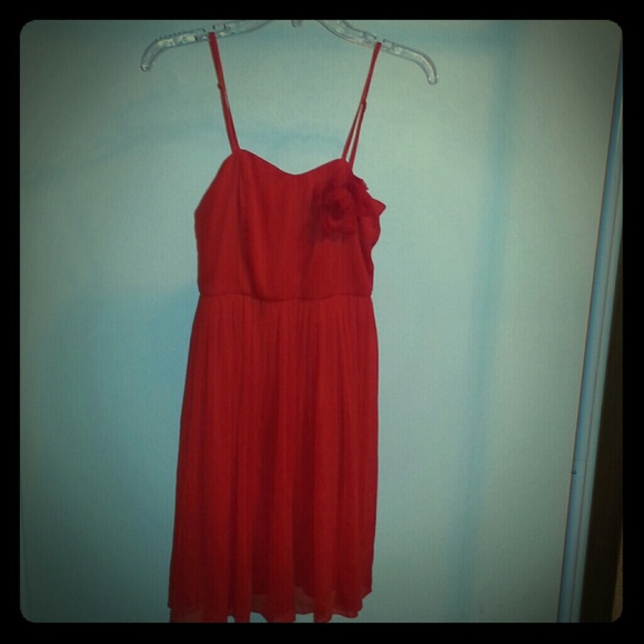 Red flower dress