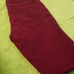 Maroon skinny jeans