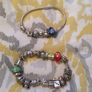 Pandora bangle 2 with cake charm