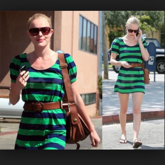 Libertine Target Navy/Green Striped Dress Preppy