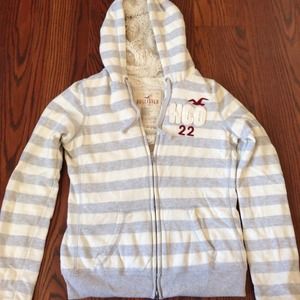 Hollister fur lined women's hoodie sweater jacket
