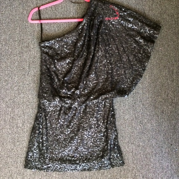 Matte Black sequins embellished black dress