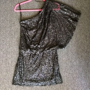 Matte Black sequins embellished black dress