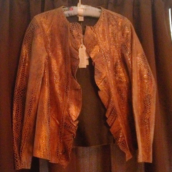 Reversible Crocodile print genuine leather jacket!