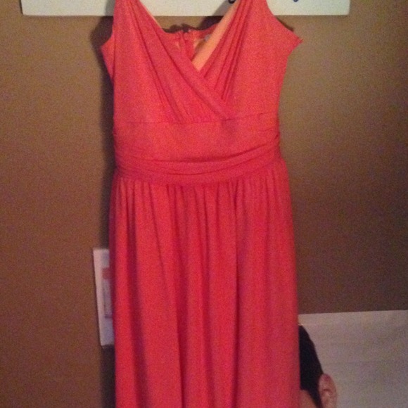 Newport News peach bridesmaids dress