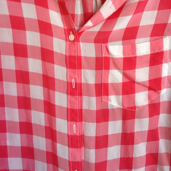 Madewell red and white checkered sheer shirt - Picture 3 of 3