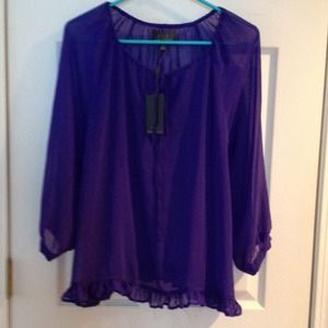 PJK purple sheer top S