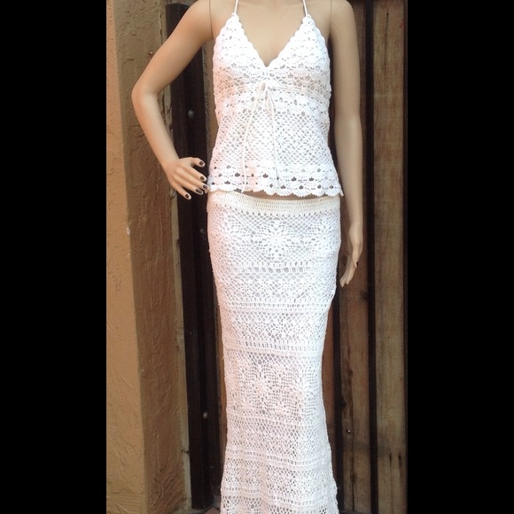 Crochet Sexy Maxi Skirt/Top Set