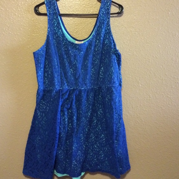 Green/blue tank dress