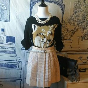 Black Intarsia Fox Sweater