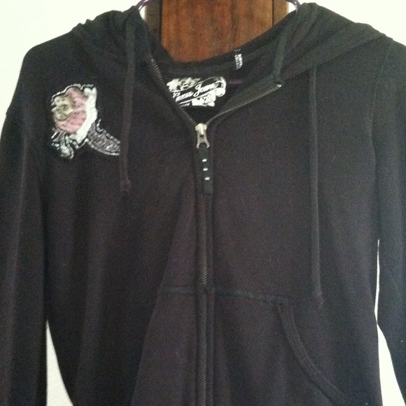 **GUESS JEANS zip up black hoodie