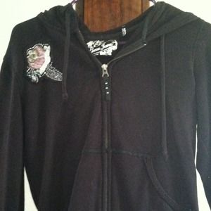 **GUESS JEANS zip up black hoodie