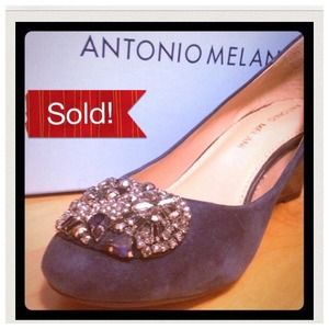 NIB Antonio Melani Blue Suede Wedge 7M