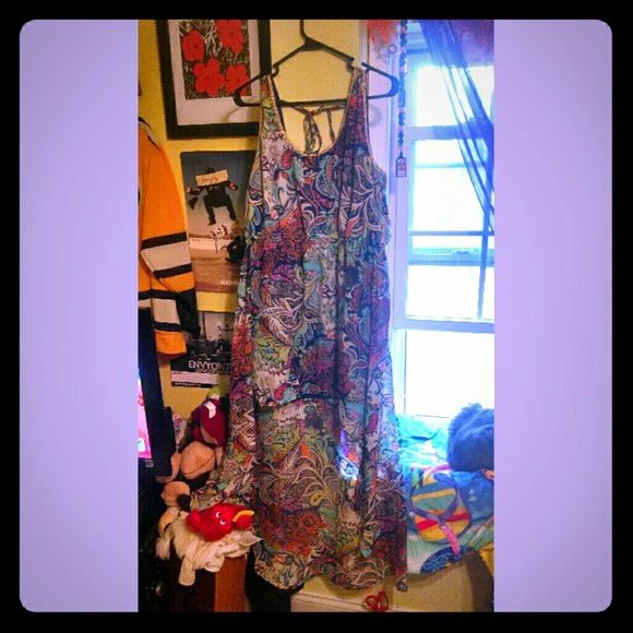 Paisley print hi lo dress