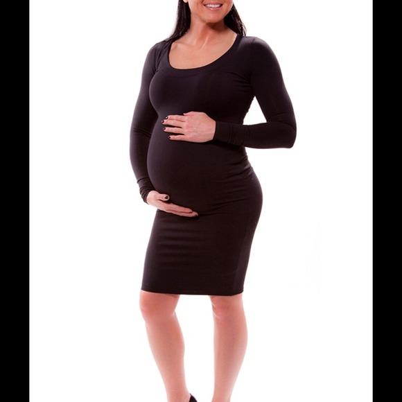 Black fitted maternity dress!