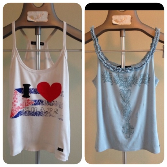 White and blue tank top
