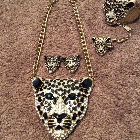 Tiger stone chain necklace set