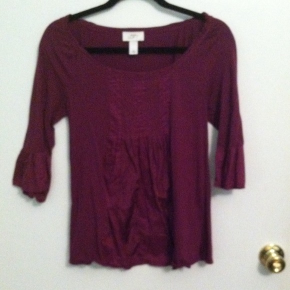 Purple embroidered top