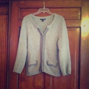 Banana Republic Gray Metallic Cardigan