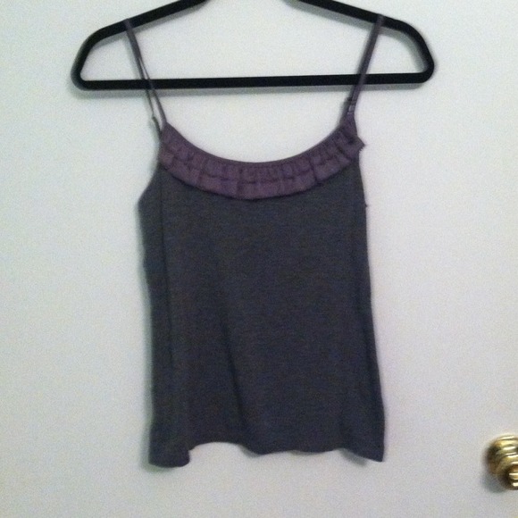 Grey ruffled tank