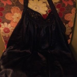 Black tie around neck dress