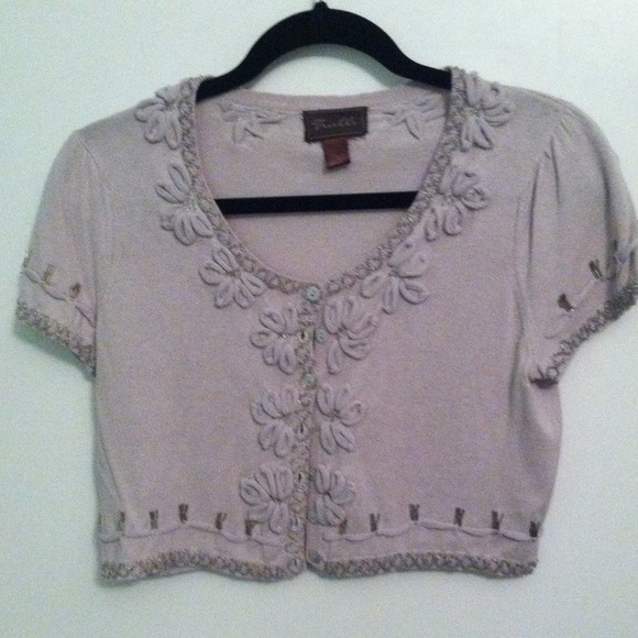 Grey embellished top