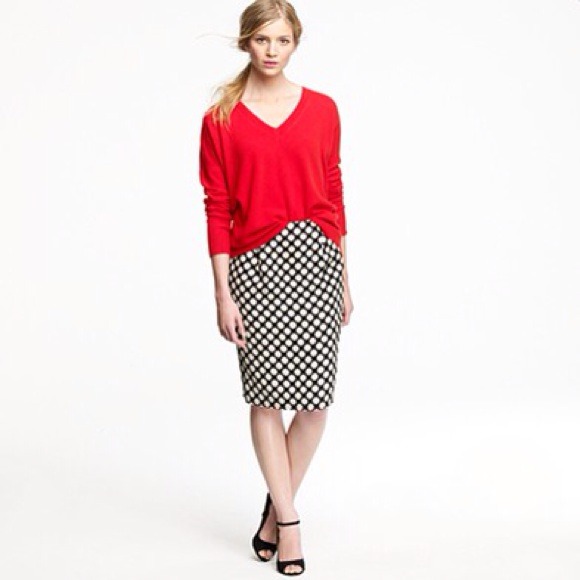 J. Crew Collection Polka-Dot Pencil Skirt