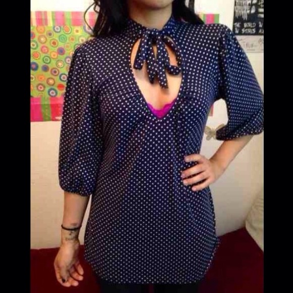 🚫SOLD on Vinted🚫 Navy Blue Polka Dot Tunic