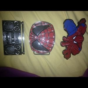 Belt Buckles (Spiderman, Boombox)