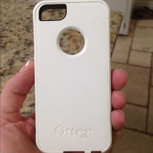 White Otter box for iPhone 5.