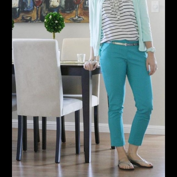 Amanda + Chelsea Pants - Sold in Bundle | Cropped Turquoise Pants