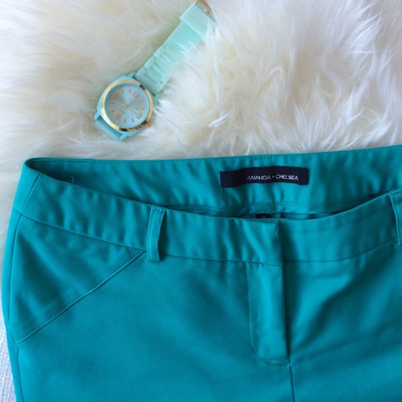 Sold in Bundle | Cropped Turquoise Pants - Picture 2 of 2