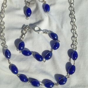 *Cobalt blue glass necklace set