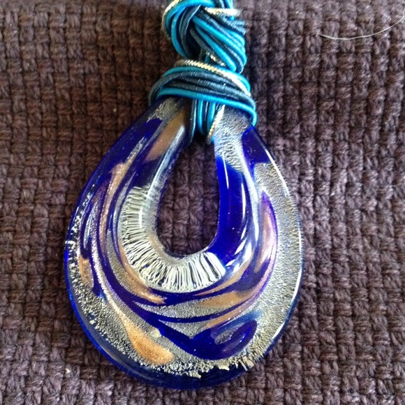 Blue Glass Statement Necklace
