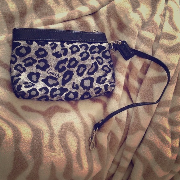 Coach leopard print wristlet