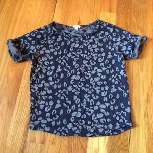 Short-sleeve Leopard Print Sweatshirt