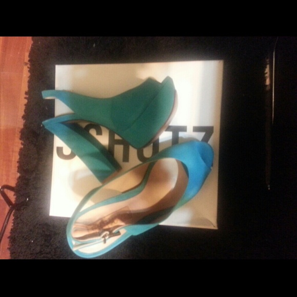 Turquoise sling backs