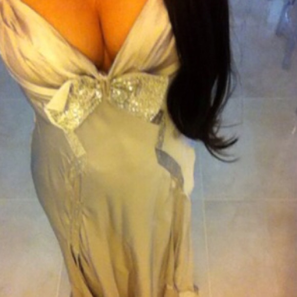 Elegant Silver Dress (formal gown, prom) XS-S - Picture 1 of 4