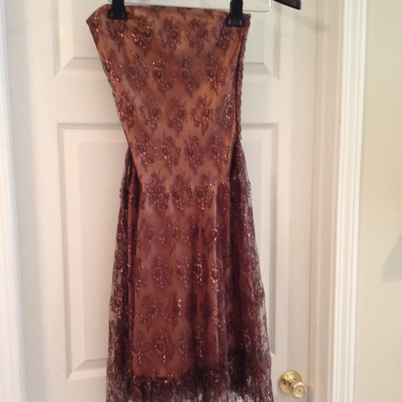 Boutique copper lace dress size x small