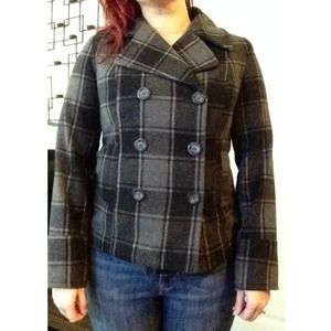 Wool plaid coat
